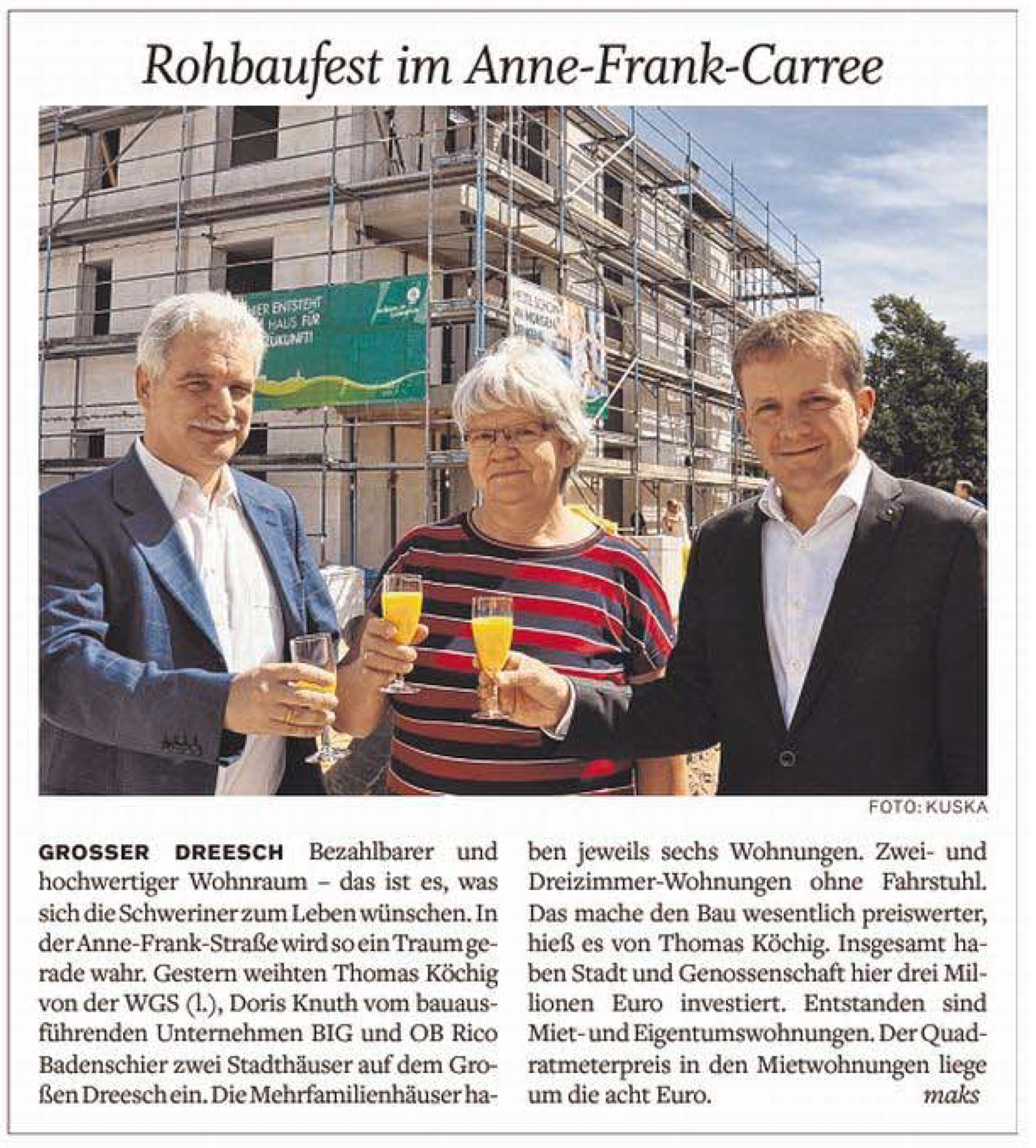 Richtfest Anne-Frank-Carree